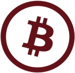 Символ Bitcoin в круге